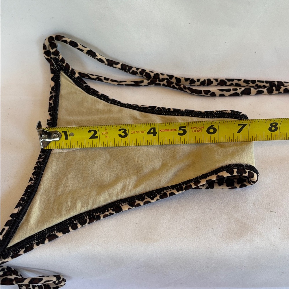 VINTAGE 1980’s SEXY LEOPARD PRINT BRAZILIAN STYLE STRING TIE THONG BIKINI SET- M - Picture 11 of 13